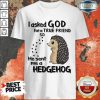 Top I Asked God A True Friend He Sent A Hedgehog Shirt