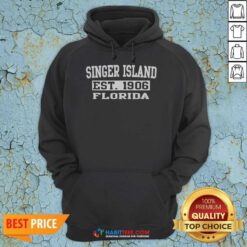 Nice Singer Island Florida Est 1906 hoodie optimized image showing a cozy pullover hoodie with printed design