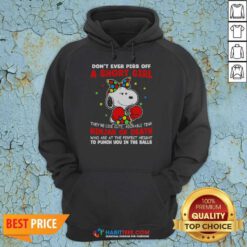 Official Snoopy Peanuts Don'T Ever Piss Off A Short Girl They'Re Like Cute Tiny Ninja hoodie optimized, cozy pullover with front pocket and drawstring hood