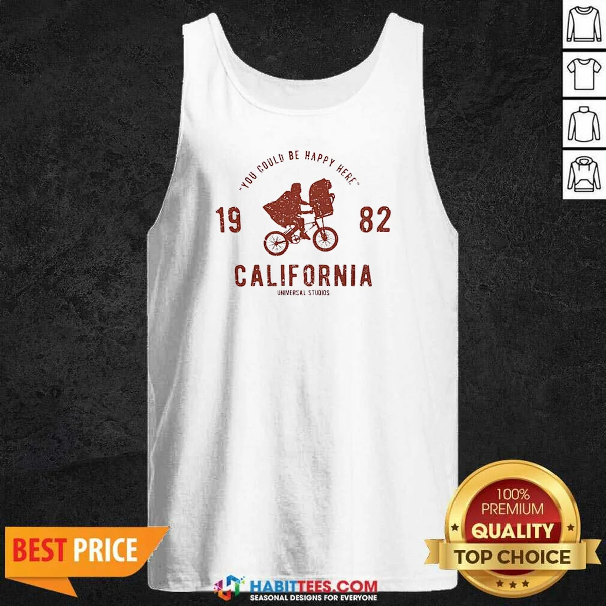 Official You Could Be Happy Here 1982 California Universal Studios ET Tank Top