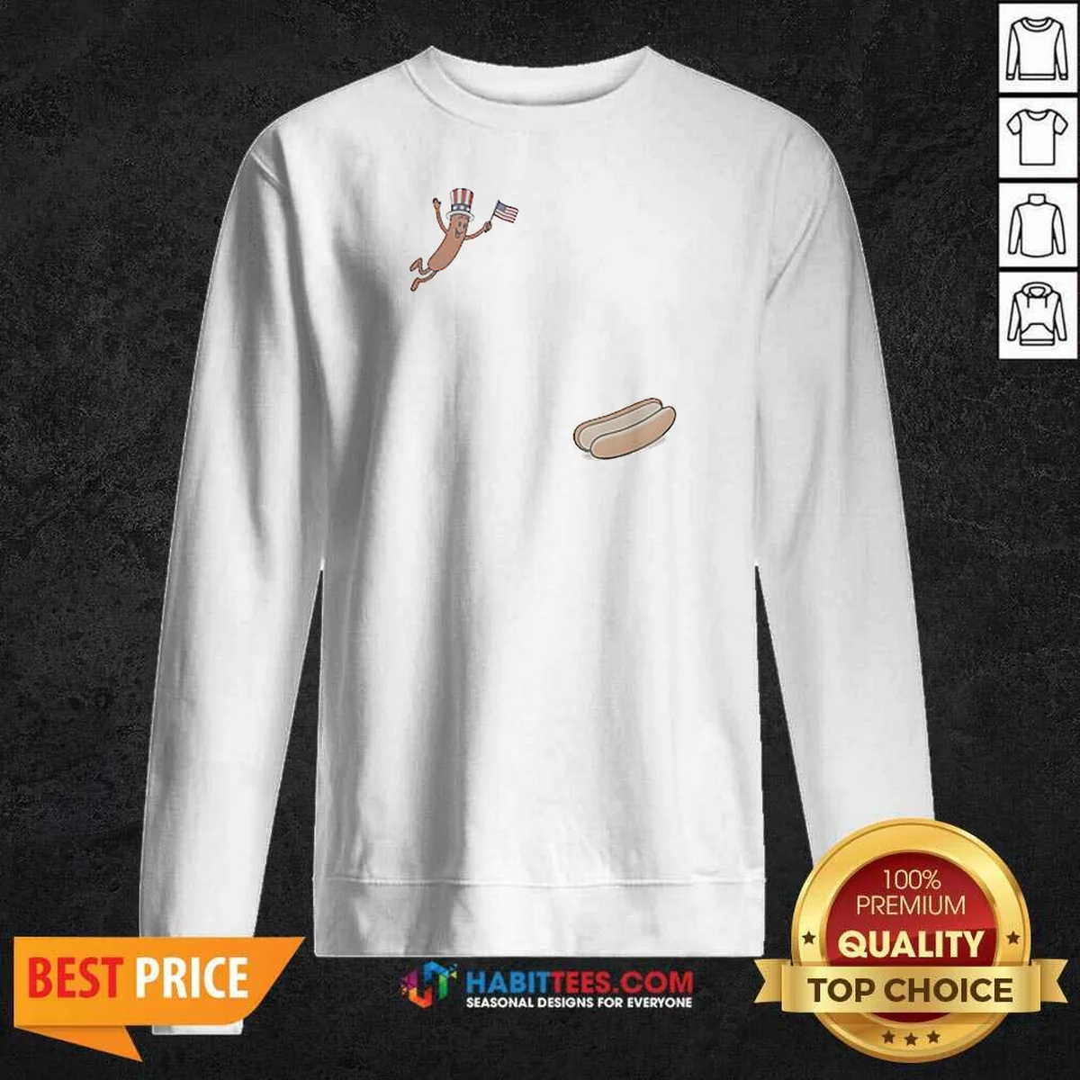 Premium Hotdog Freedom Dive Meme Sweatshirt
