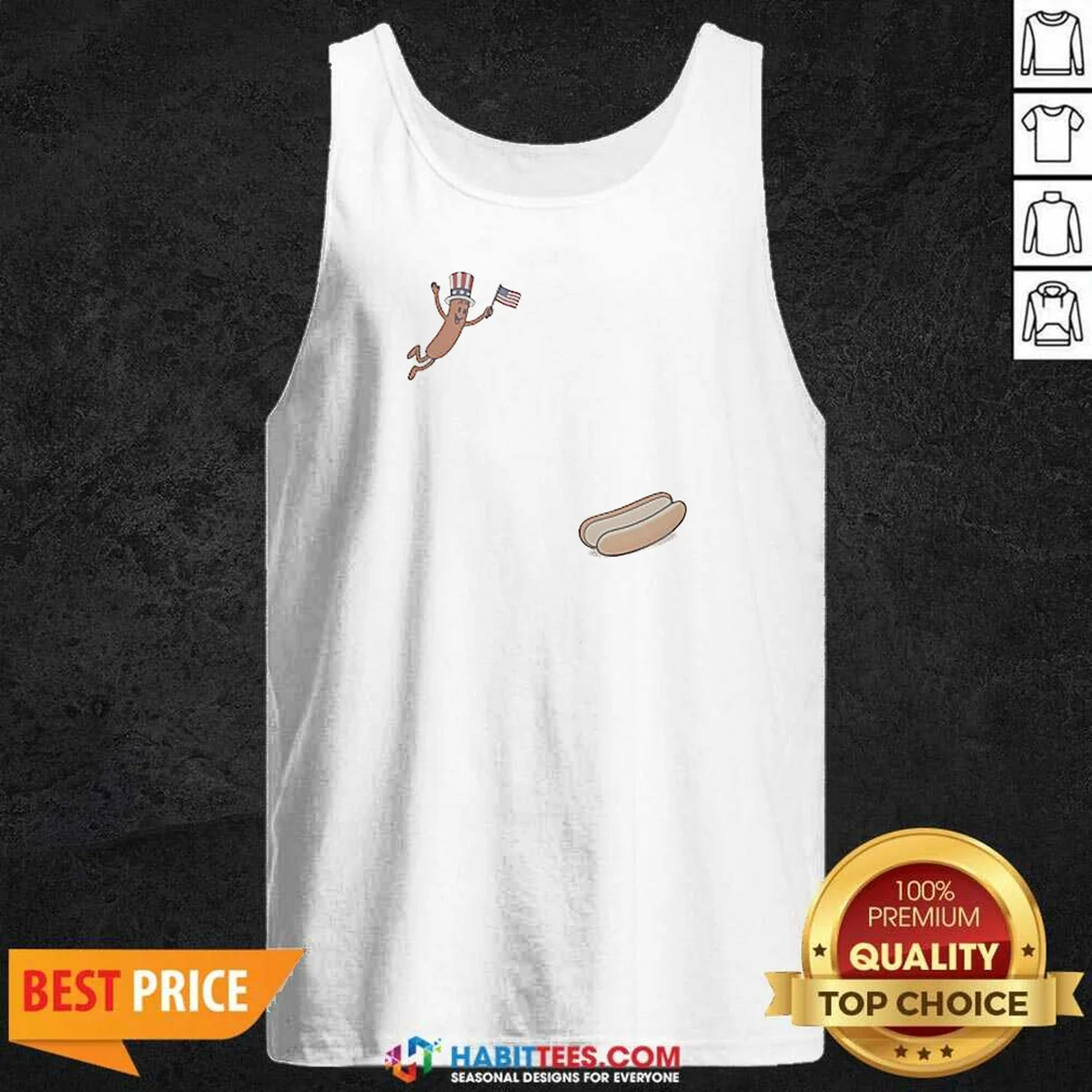 Premium Hotdog Freedom Dive Meme Tank Top
