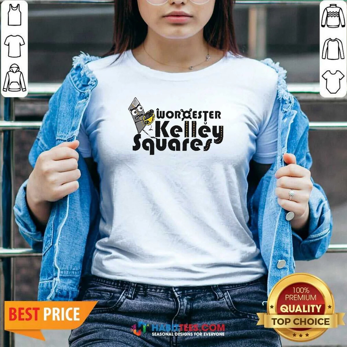 Premium Worcester Kelley Squares Wordester Kelley V-Neck Shirt Premium Worcester Kelley Squares Wordester Kelley V-Neck Shirt