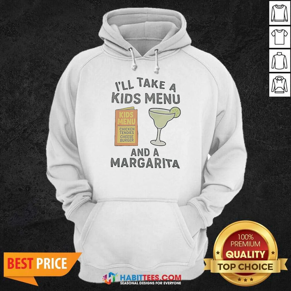 Pretty I'Ll Take A Kids Menu And A Margarita Kids Menu Hoodie