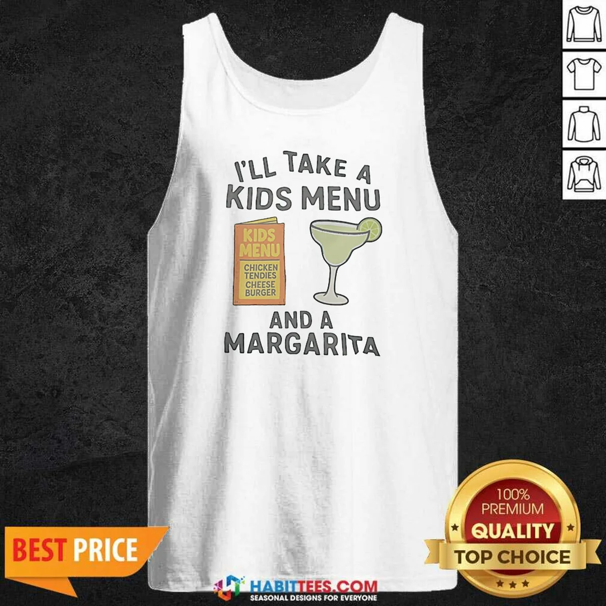 Pretty I'Ll Take A Kids Menu And A Margarita Kids Menu Tank Top