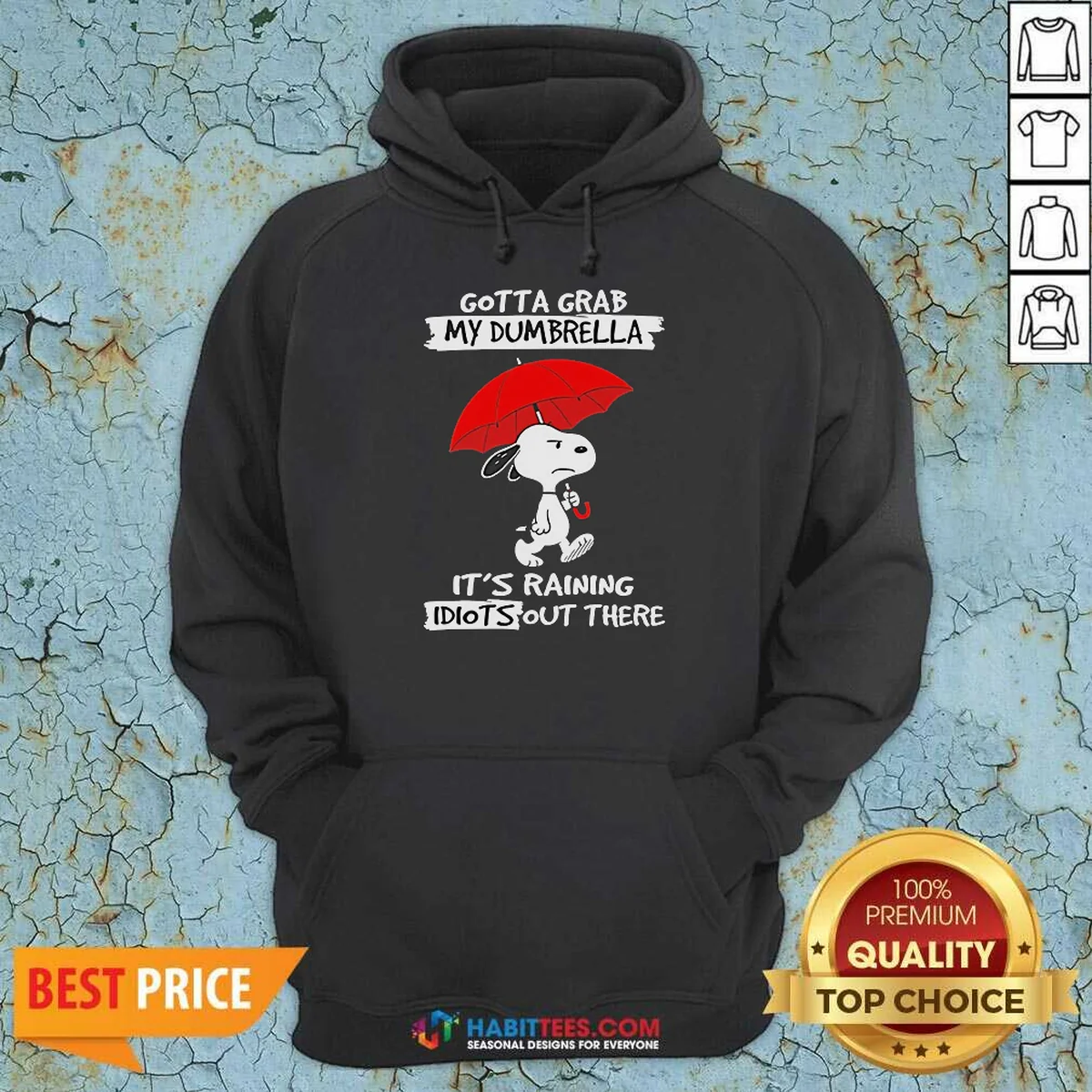 Pretty Snoopy Gotta Grab My Dumbrella It'S Raining Idiots Out There Hoodie
