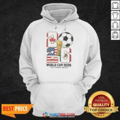 Pretty World Cup 2026 USA Canada Mexico hoodie optimized image showing a comfortable pullover with vibrant tournament graphics