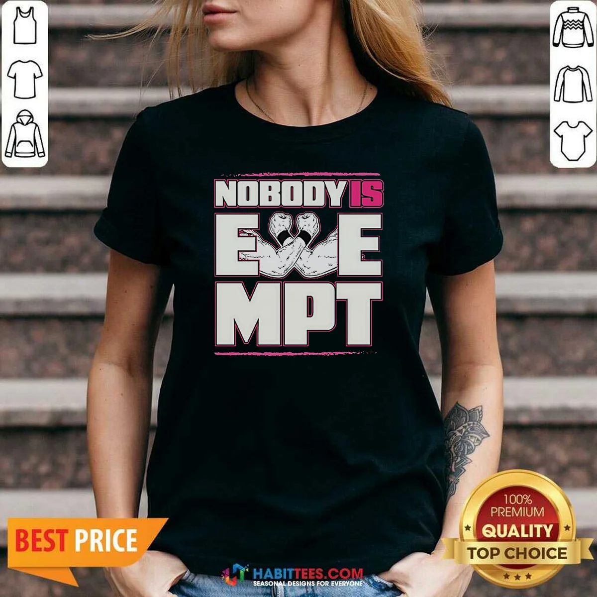 Top Nobody Is Exempt Shirt optimized V-Neck Shirt Top Nobody Is Exempt Shirt optimized V-Neck Shirt