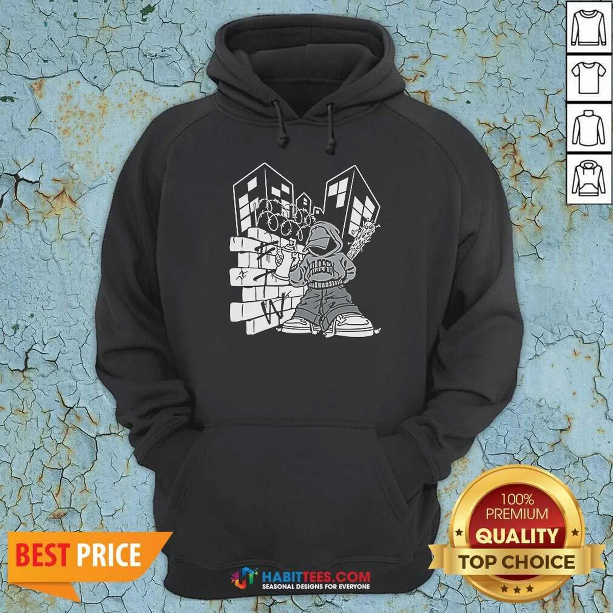 Awesome Y2K Streetwear Graffiti Spray Paint Character Urban Aesthetic Hoodie