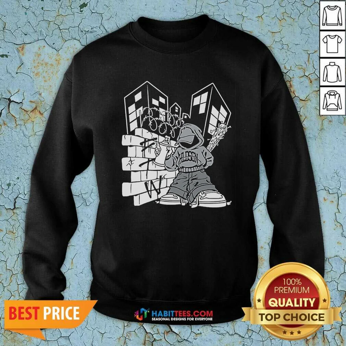 Awesome Y2K Streetwear Graffiti Spray Paint Character Urban Aesthetic Sweatshirt