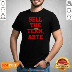 Funny Sell The Team Arte shirt optimized showing a classic crew neck short sleeve design in white