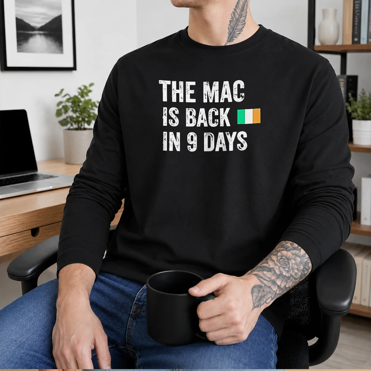 Funny Top The Mac Is Back In 9 Days Flag Long Sleeve Shirt