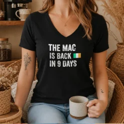 Funny Top The Mac Is Back In 9 Days Flag V-Neck Shirt