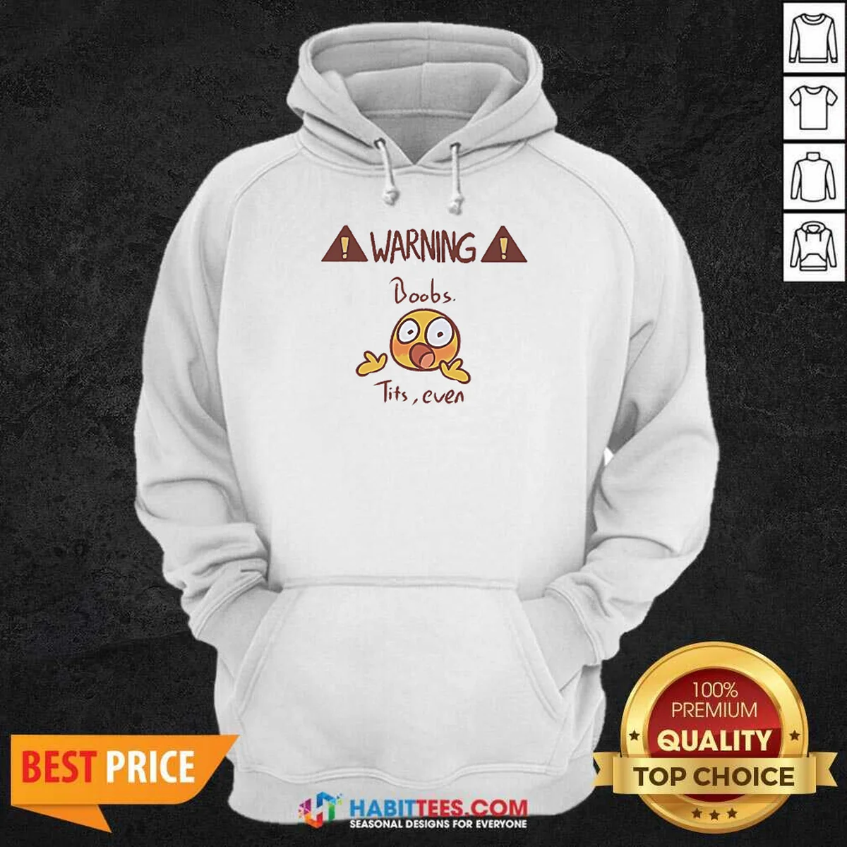 Funny Warning Boobs Tits Even Shocked Hoodie