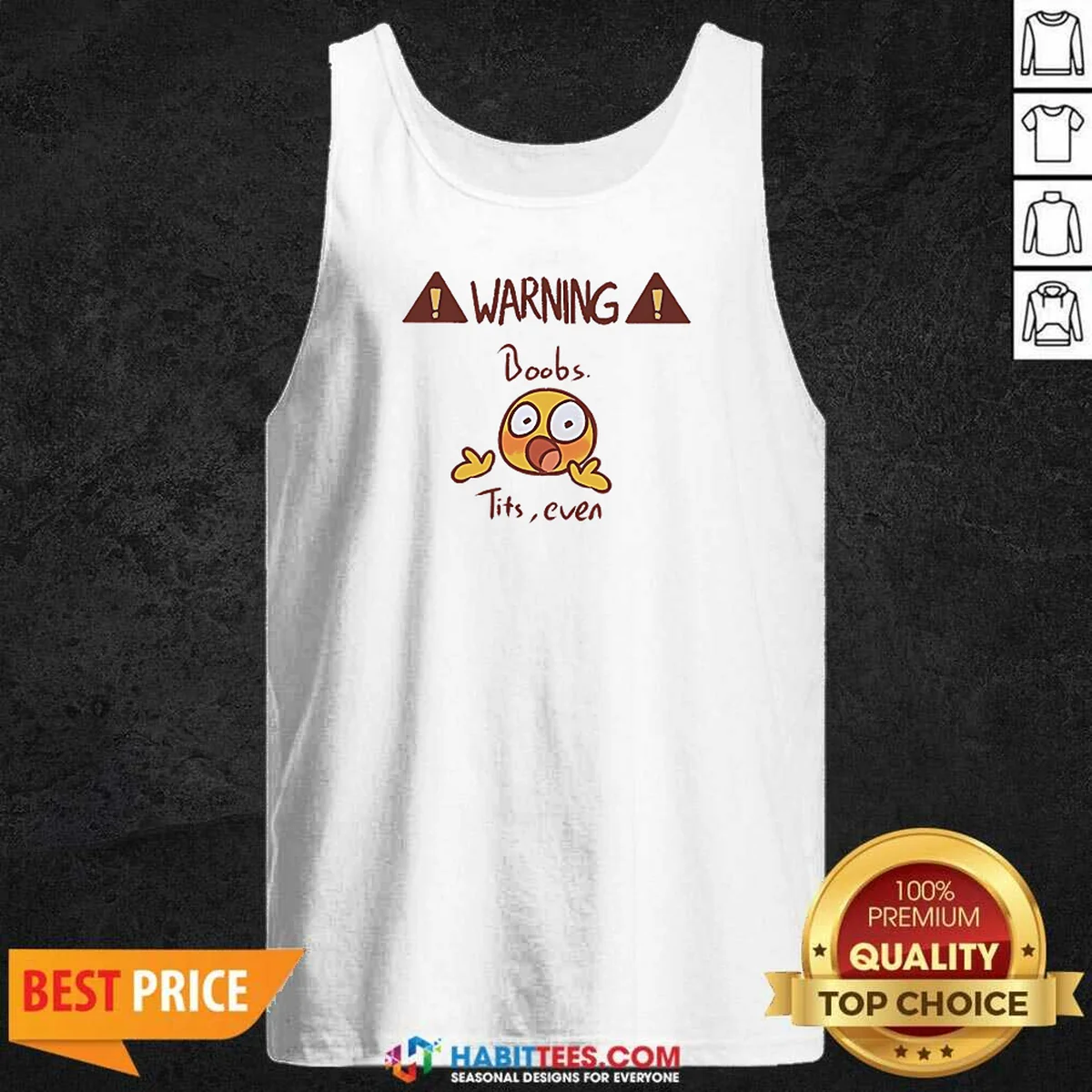 Funny Warning Boobs Tits Even Shocked Tank Top
