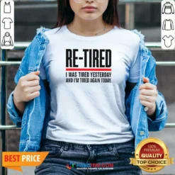 Good RE TIRED Funny Office Burnout Graphic Geek V-Neck Shirt