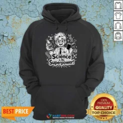 Good Science Is My Superpower Line Art Hoodie hoodie optimized shown in black with front pocket and drawstring hood