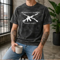 Good Top Technology Changes Rights Don'T Crossed AR 15 And Musket Washed T-Shirt