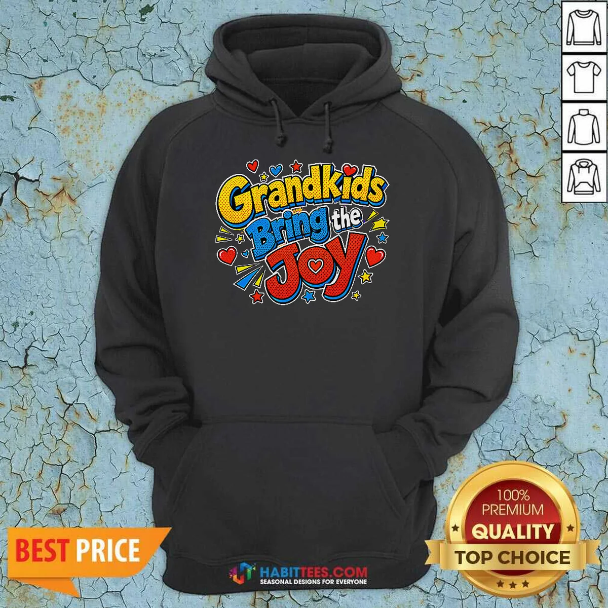 Hot Grandparents Day Grandkids Bring The Joy Pop Art Hoodie