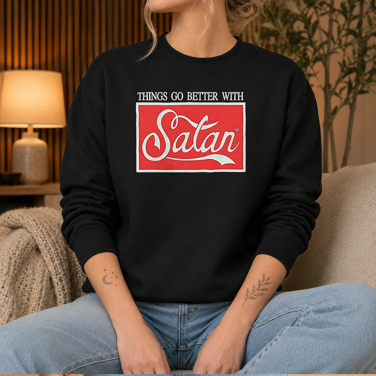 Nice Top Things Go Better With Satan Sweater
