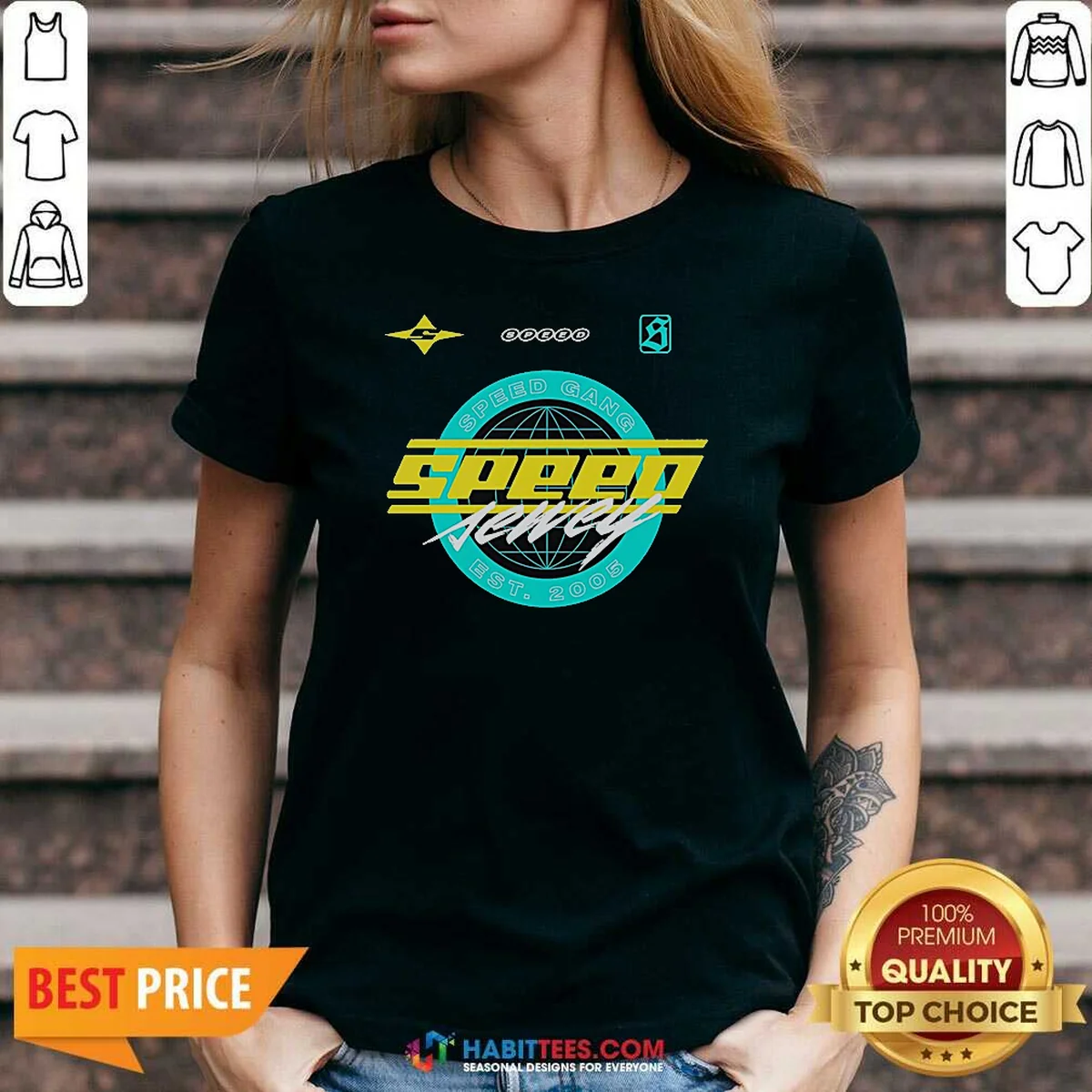 Pretty Speed Gang Speed Jewely Globe V-Neck Shirt Pretty Speed Gang Speed Jewely Globe V-Neck Shirt
