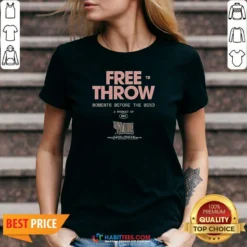 Top Free Throw Moments Before The Wind A Product Of Wax Promotional Barcode Label V Neck Shirt v neck optimized image showing front design and fit