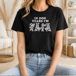 Top Official Snoopy In Dog Years I'M Dead Cartoon Dogs t shirt featuring a classic crew neck and short sleeves
